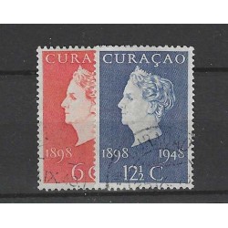 Curaçao 196-197  Wilhelmina VFU/used  CV 1.60  €