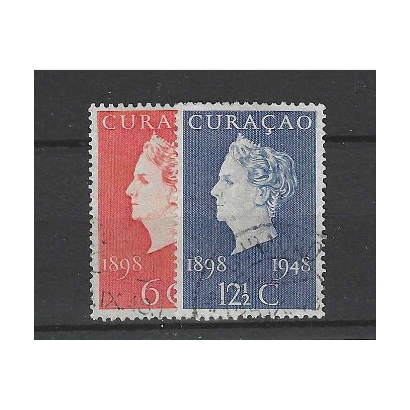 Curaçao 196-197  Wilhelmina VFU/used  CV 1.60  €