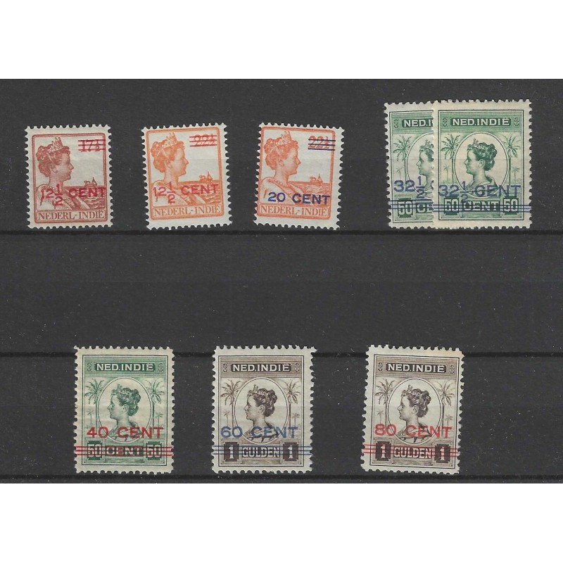 Dutch East Indies 142-148, 145a Provisional issue MH/unused CV 40 €
