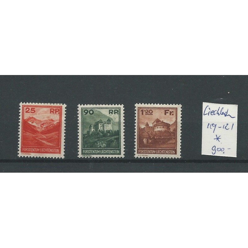 Liechtenstein 119-121 Landschaften  MH/unused  CV 950 €