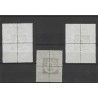 Suriname 34-36 Provisional issue blocks of 4 VFU/used  CV 180 €