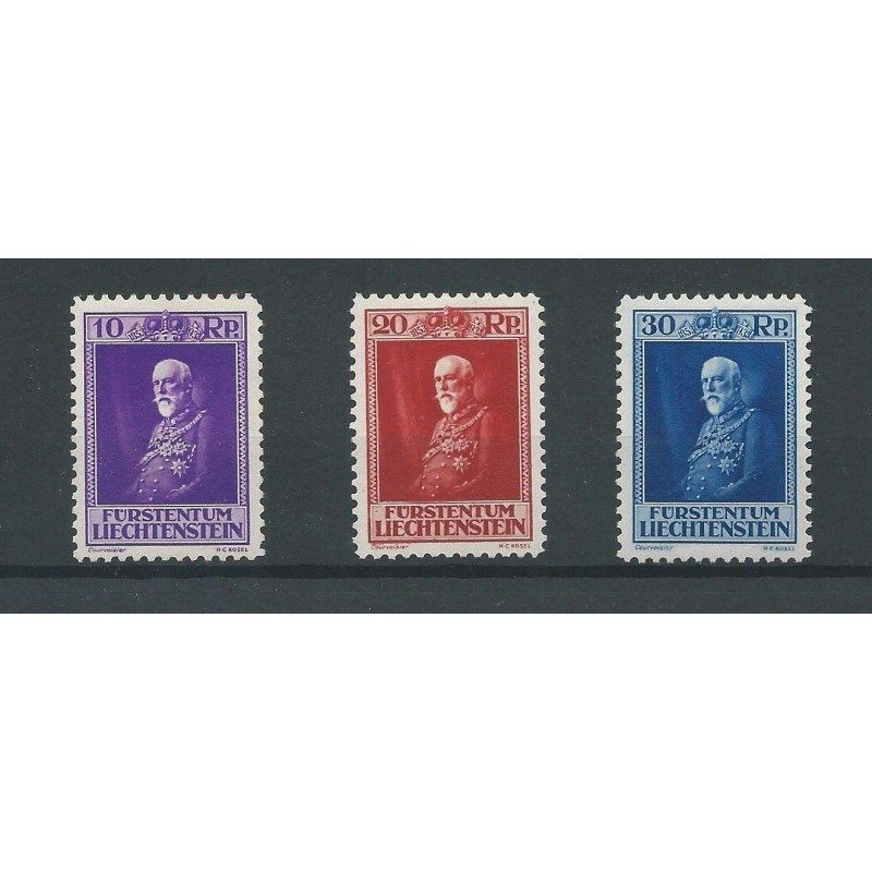 Liechtenstein 122-124 Fürst Franz I  MH/ongebr  CV 200 €